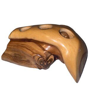 Handcrafted Candle Holder with 3 Tea Lights Rustic Cedar Wood Decor